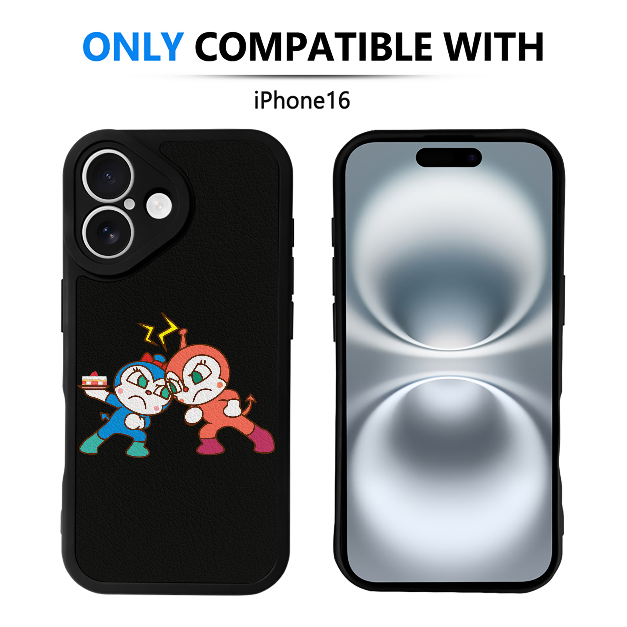 （画像用） アンパンマン Anpanman 【iPhone 16シリーズ対応】シリコンスマホケース（レザー調） 材質：シリコン